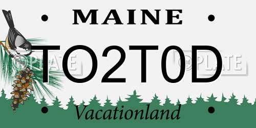TO2T0D Maine License Plate