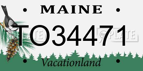 TO34471 Maine License Plate