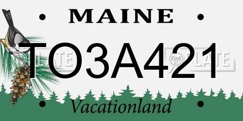 TO3A421 Maine License Plate