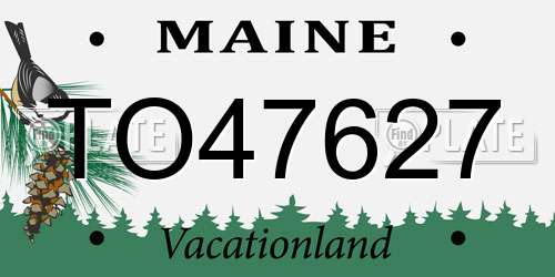 TO47627 Maine License Plate