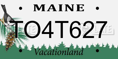 TO4T627 Maine License Plate