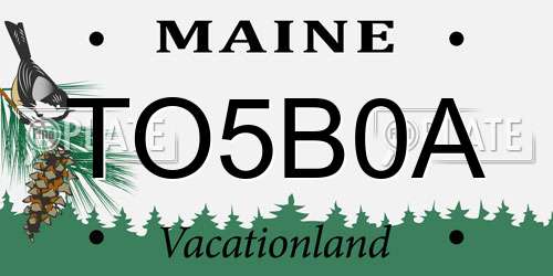 TO5B0A Maine License Plate