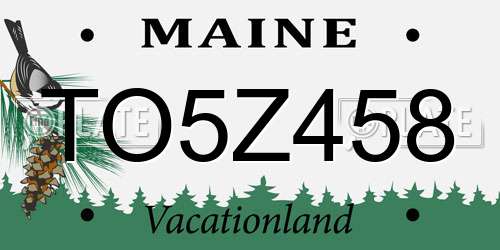 TO5Z458 Maine License Plate