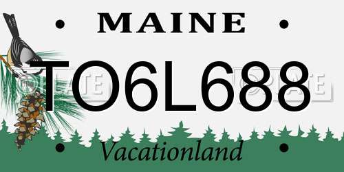 TO6L688 Maine License Plate