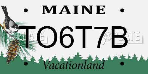 TO6T7B Maine License Plate