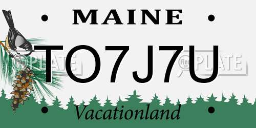 TO7J7U Maine License Plate