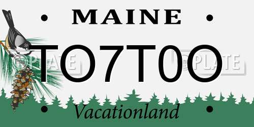 TO7T0O Maine License Plate