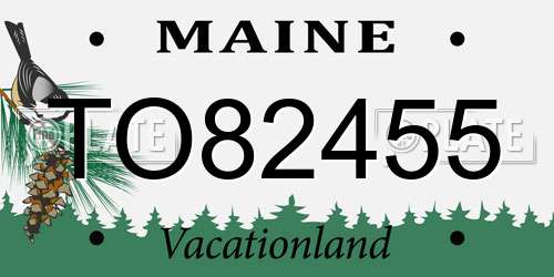 TO82455 Maine License Plate