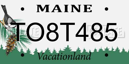 TO8T485 Maine License Plate