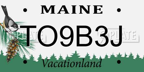 TO9B3J Maine License Plate
