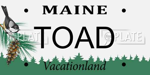 TOAD Maine License Plate