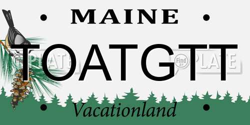 TOATGTT Maine License Plate