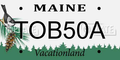 TOB50A Maine License Plate