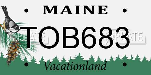 TOB683 Maine License Plate