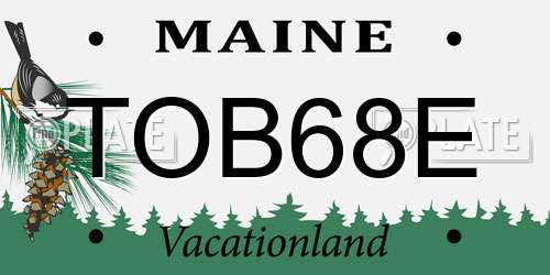 TOB68E Maine License Plate