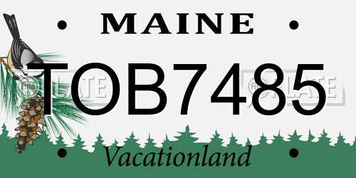 TOB7485 Maine License Plate