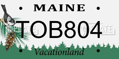 TOB804 Maine License Plate