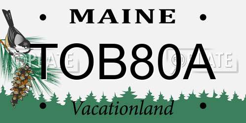 TOB80A Maine License Plate