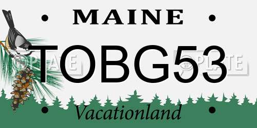 TOBG53 Maine License Plate