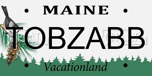 TOBZABB Maine License Plate