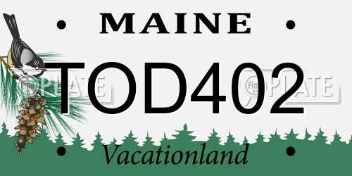 TOD402 Maine License Plate