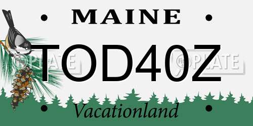TOD40Z Maine License Plate