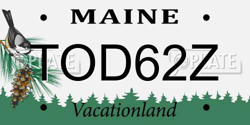 TOD62Z Maine License Plate