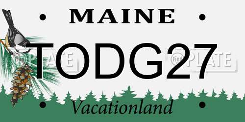 TODG27 Maine License Plate