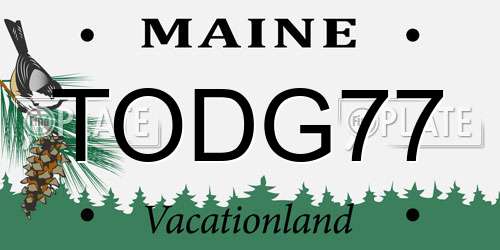 TODG77 Maine License Plate
