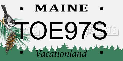 TOE97S Maine License Plate