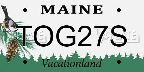 TOG27S Maine License Plate