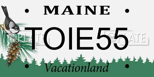 TOIE55 Maine License Plate