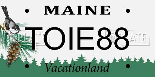TOIE88 Maine License Plate