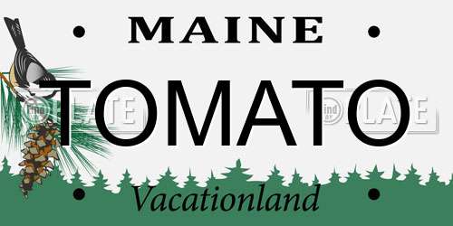 TOMATO Maine License Plate