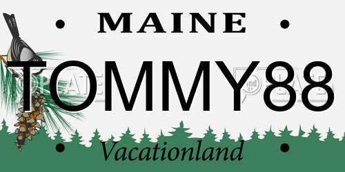 TOMMY88 Maine License Plate