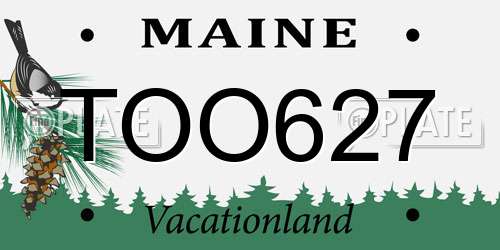 TOO627 Maine License Plate
