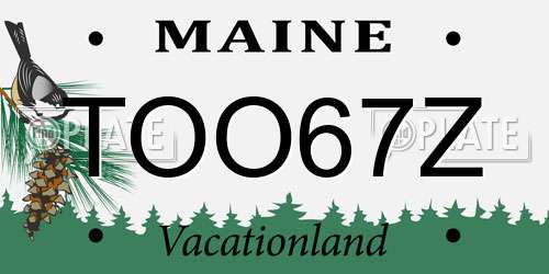 TOO67Z Maine License Plate