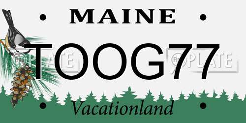 TOOG77 Maine License Plate