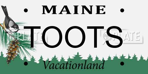 TOOTS Maine License Plate
