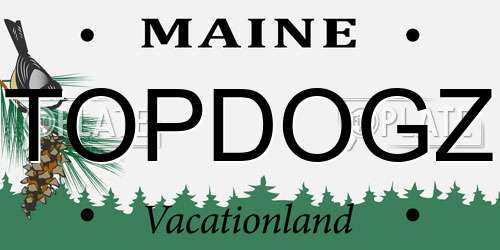 TOPDOGZ Maine License Plate