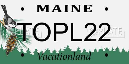 TOPL22 Maine License Plate