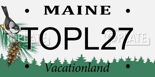 TOPL27 Maine License Plate