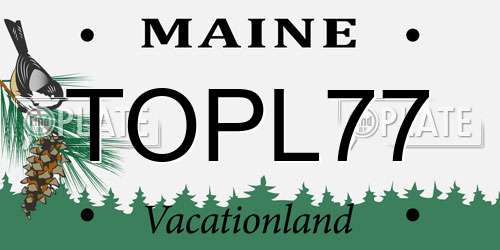 TOPL77 Maine License Plate