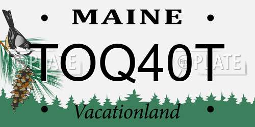 TOQ40T Maine License Plate