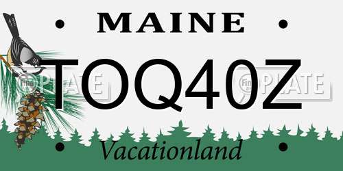 TOQ40Z Maine License Plate