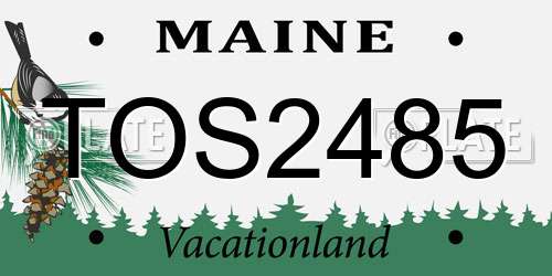 TOS2485 Maine License Plate