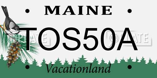 TOS50A Maine License Plate