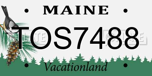 TOS7488 Maine License Plate