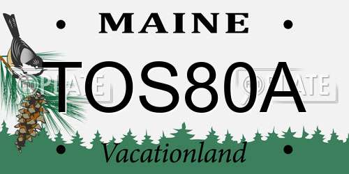 TOS80A Maine License Plate