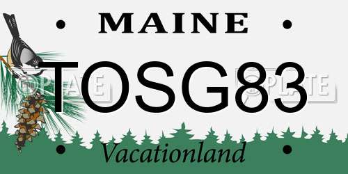TOSG83 Maine License Plate